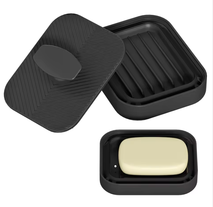 Soap Dish With Silicone Body Scrubber