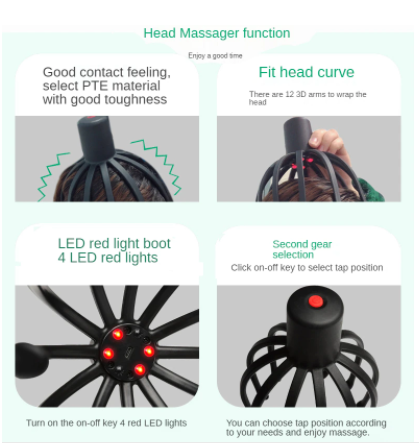 Electric Octopus Claw Shaped Scalp Massager